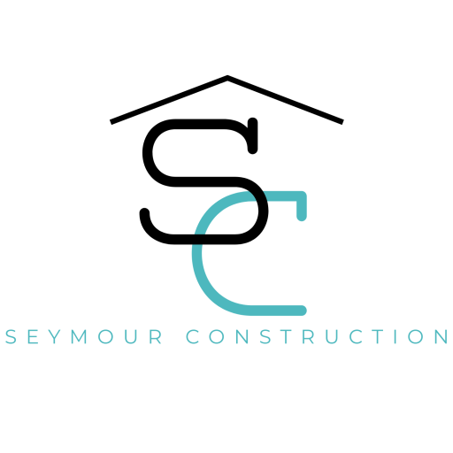 Logo for Seymour Construction LLC. Depicts an overlapping S and C with roof above it.