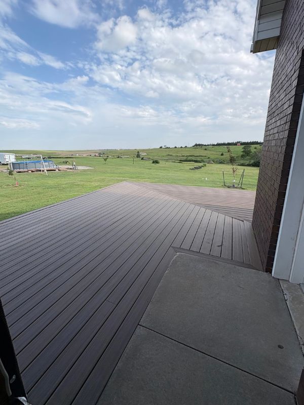 Wrap around deck in the country near Hays, Kansas.